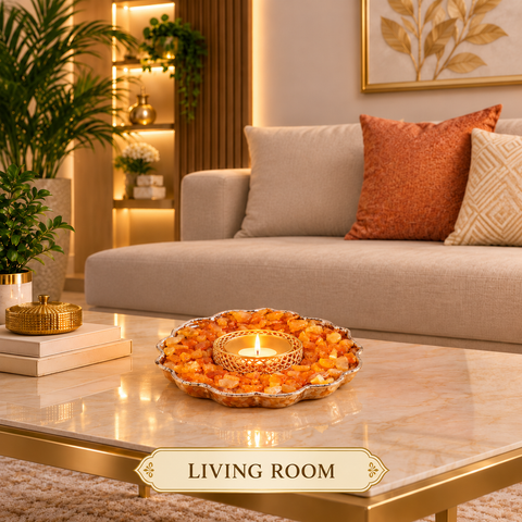 Citrine Crystal Candle Holder