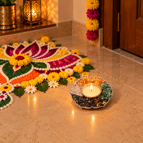 Dhan Yog Crystal Candle Holder