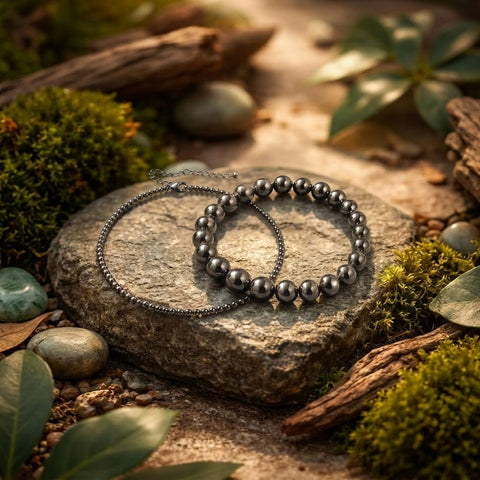 Raw Pyrite Anklet & Bracelet (Couple Combo)