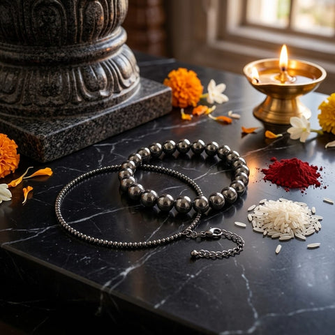 Raw Pyrite Anklet & Bracelet (Couple Combo)