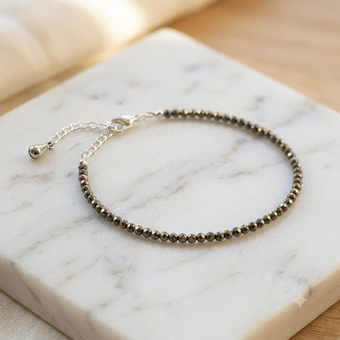 Raw Pyrite Anklet & Bracelet (Couple Combo)