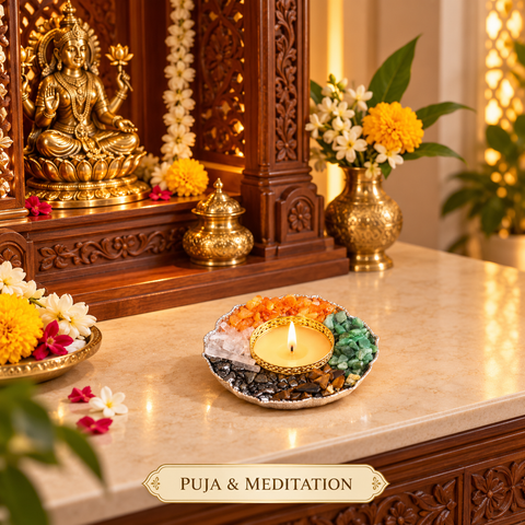 Dhan Yog Crystal Candle Holder