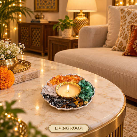 Dhan Yog Crystal Candle Holder